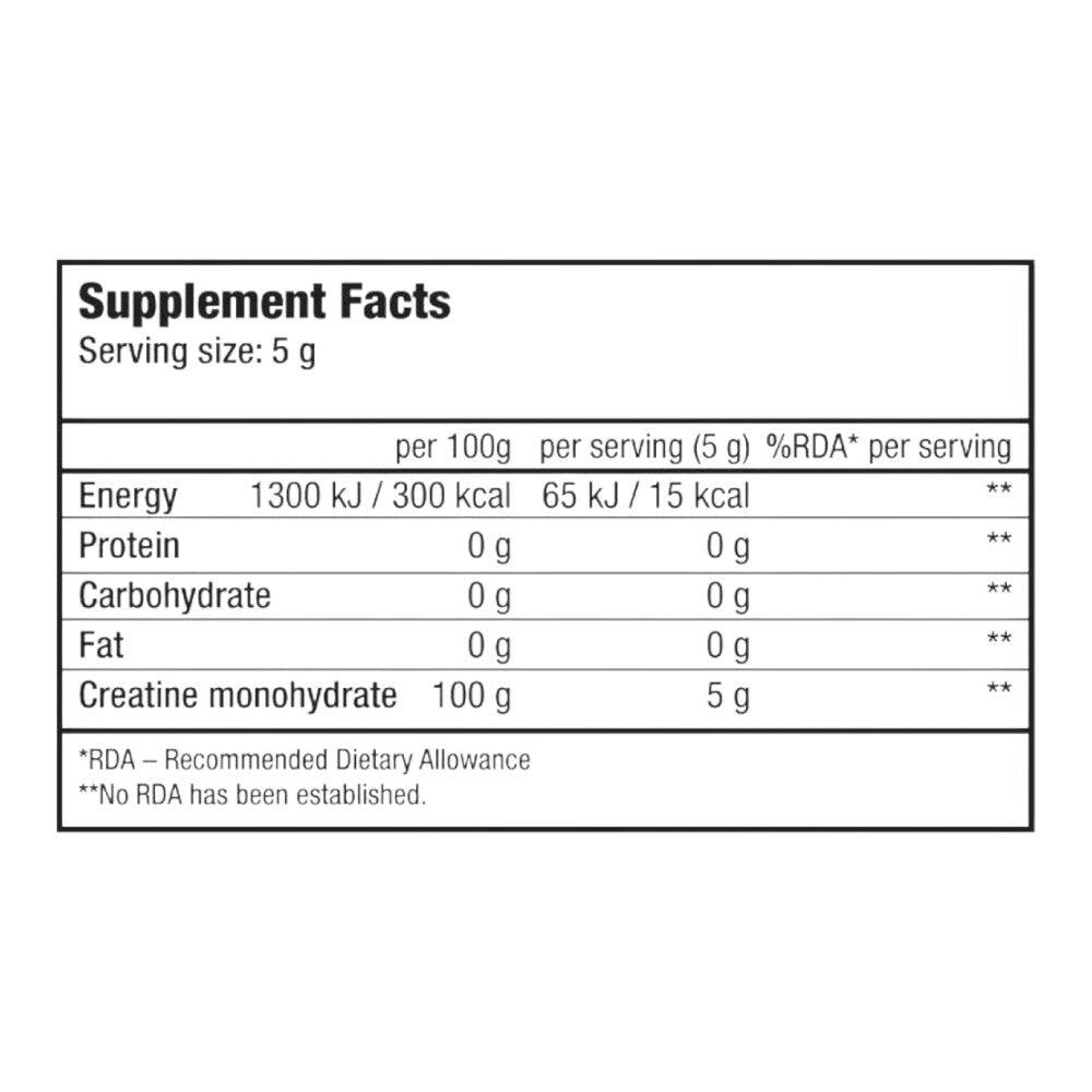100% Creatine Monohydrate 500 g Unflavoured