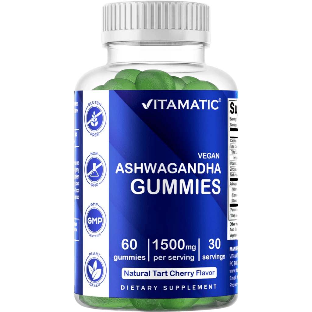 Vitamatic, Ashwagandha Gummies 1500mg Serving, 60 Vegan Gummies