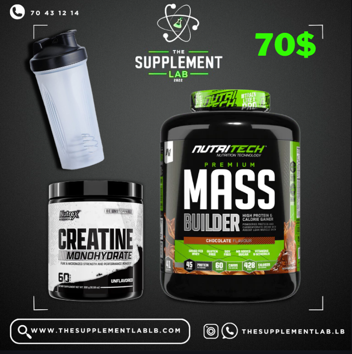 Nutritech Premium Mass Builder & Creatine Stack (70$)