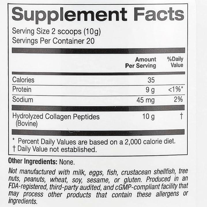 Lake Avenue Nutrition Hydrolyzed Collagen Peptides, Type I & III, Unflavored, 7.05 oz (200 g)