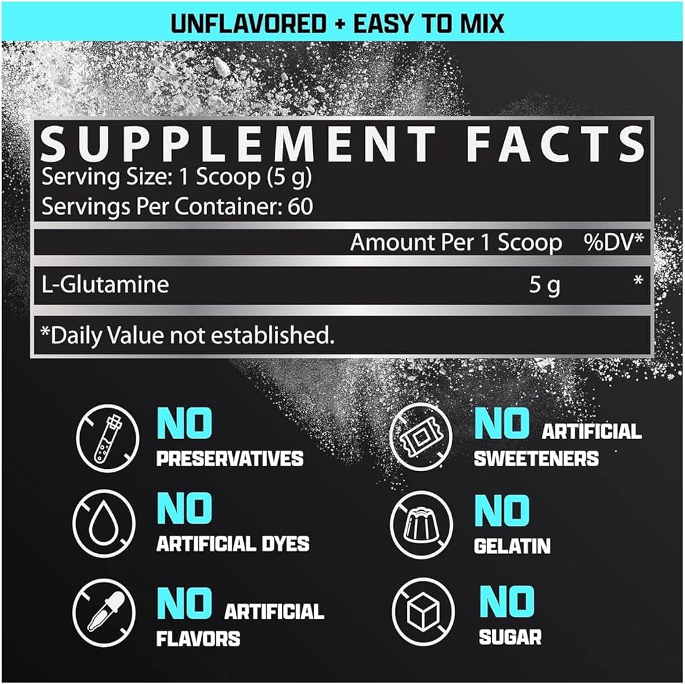 Nutrex Research Glutamine Drive – 300 g, 60 Servings | Muscle Recovery, Immune Support & Performance