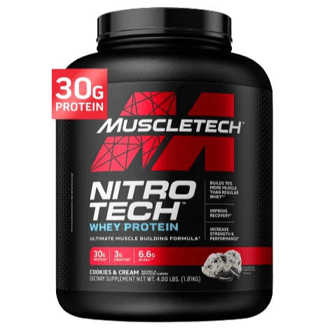 Muscletech Nitro-Tech Whey Performance Protein 4lbs Whey Protein with Creatine