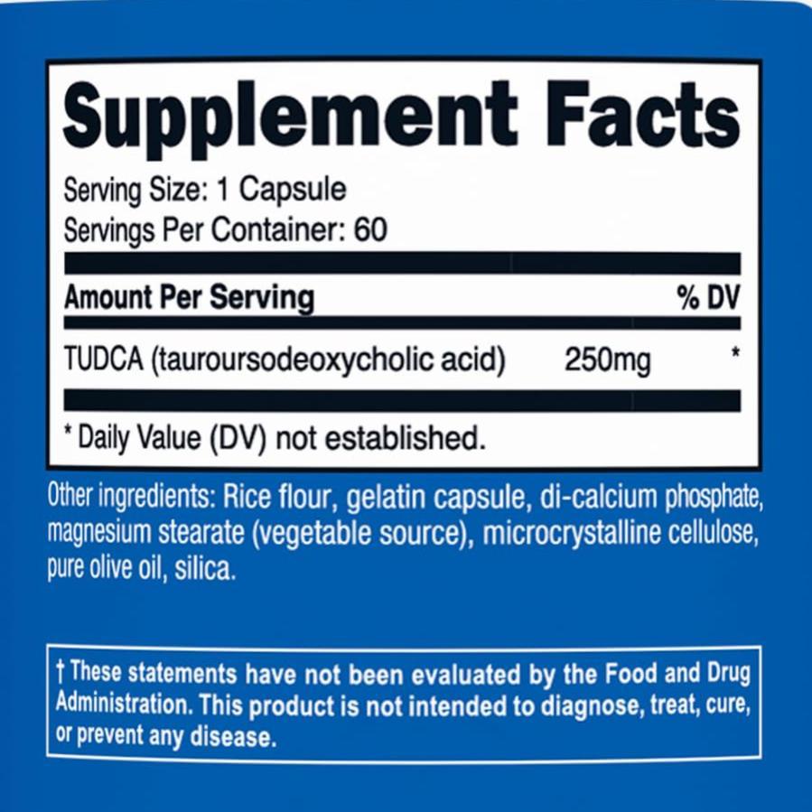 Nutricost Tudca 250mg, 60 Capsules (Tauroursodeoxycholic Acid)