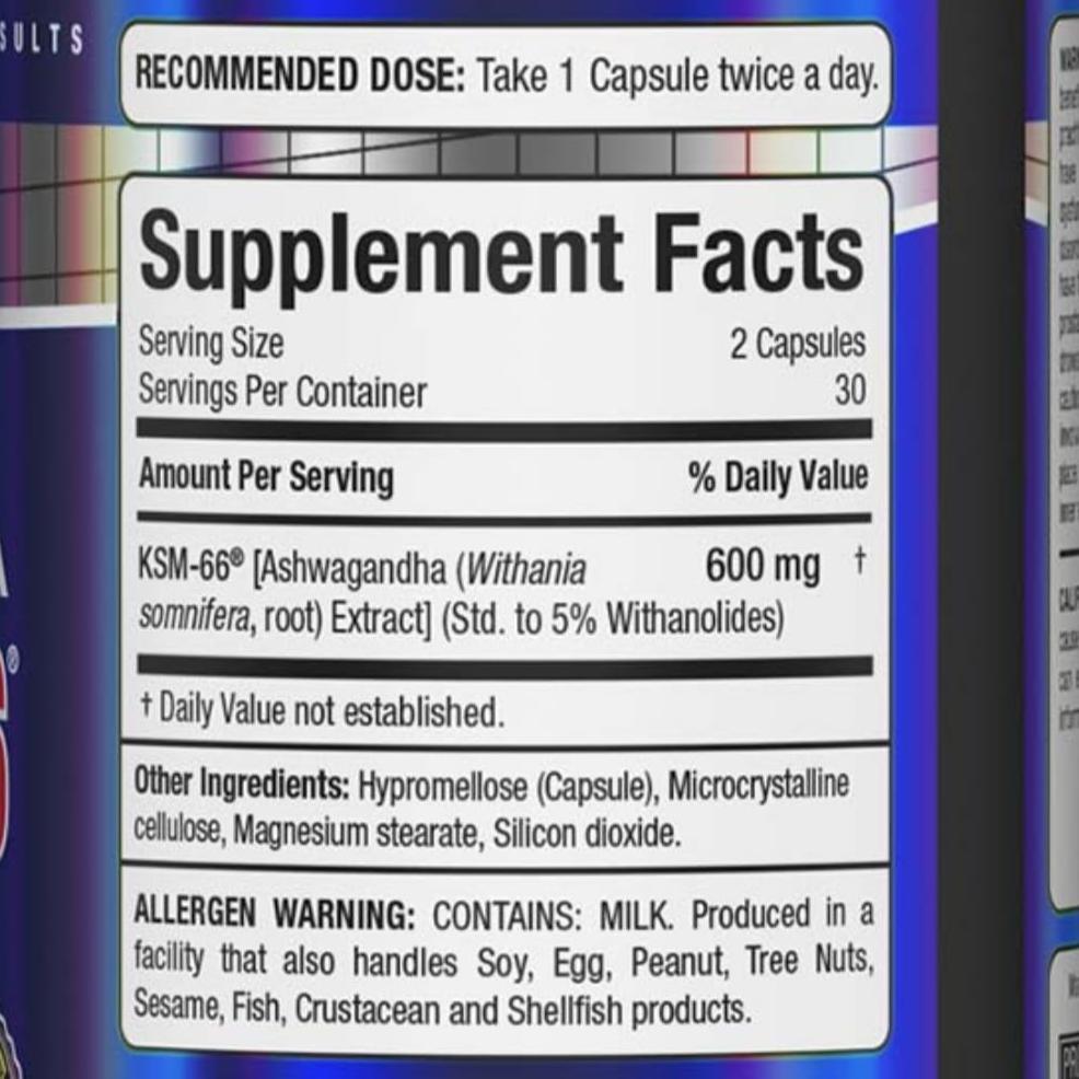 ALLMAX ESSENTIALS -Ashwagandha KSM-66 Ashwagandha - Veggie Caps - 60 count