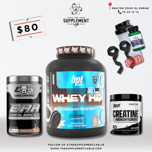 BPI Whey HD + EAA + Creatine + Free Magnesium, Shaker & Straps