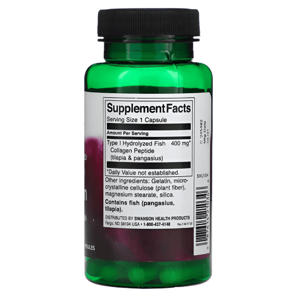 Swanson Marine Collagen Peptides – 400 mg | 60 Capsules