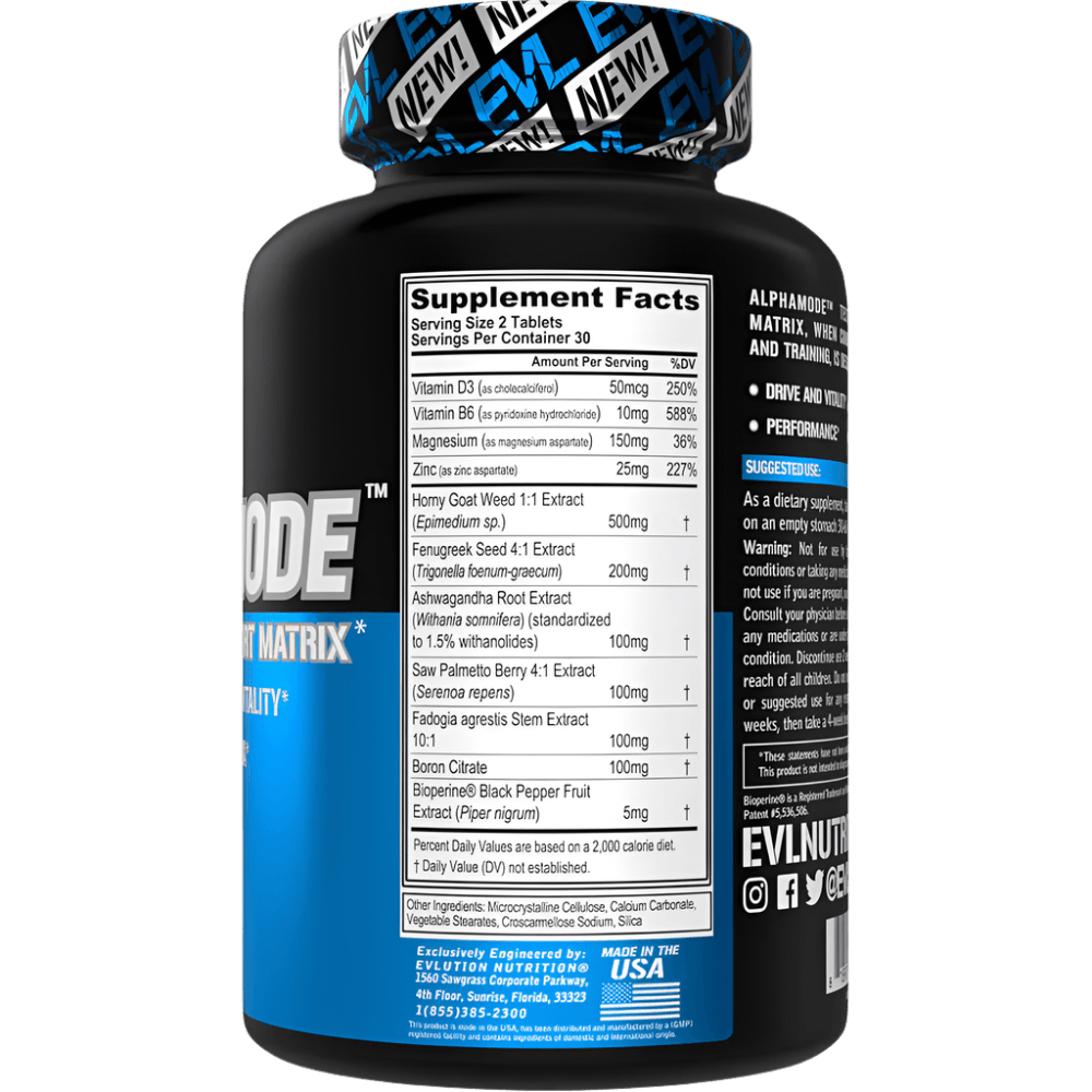 EVL AlphaMode, Full Complex Testo-Booster, 90 Tablets