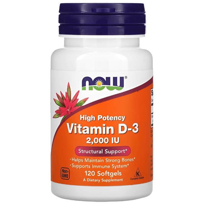 NOW Supplements, Vitamin D-3 2,000 IU, 120 Softgels