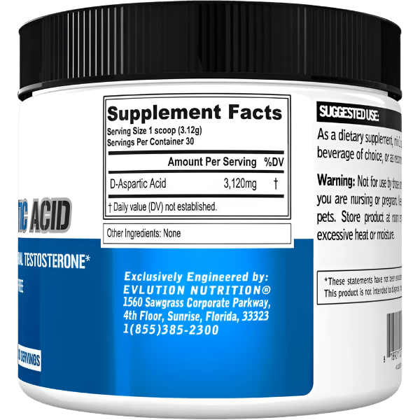 D Aspartic Acid Testosterone Booster, DAA, 30 Servings
