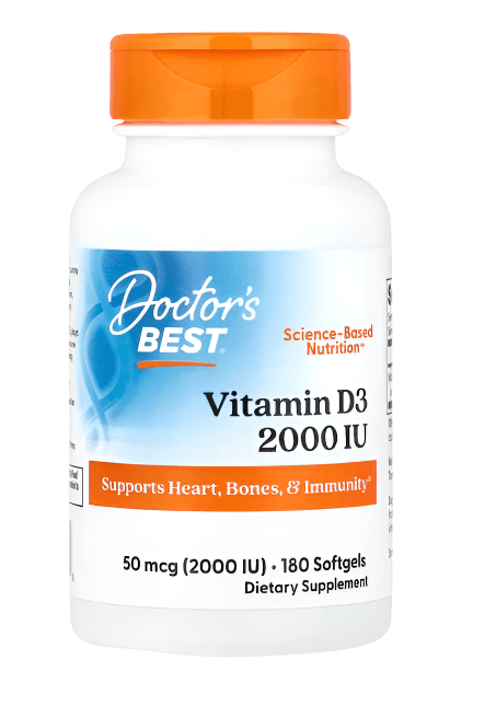 Doctor's Best, Vitamin D3, 125 mcg (5,000 IU), 180 Softgels