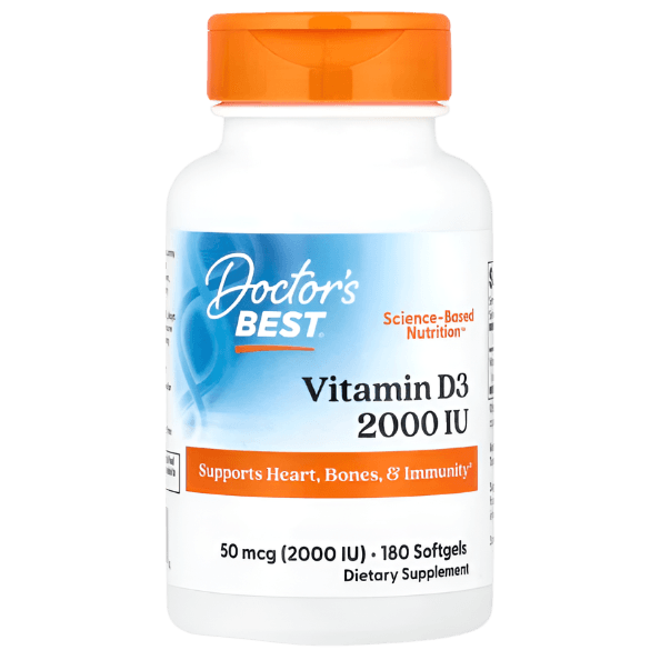 Doctor's Best, Vitamin D3, 125 mcg (5,000 IU), 180 Softgels