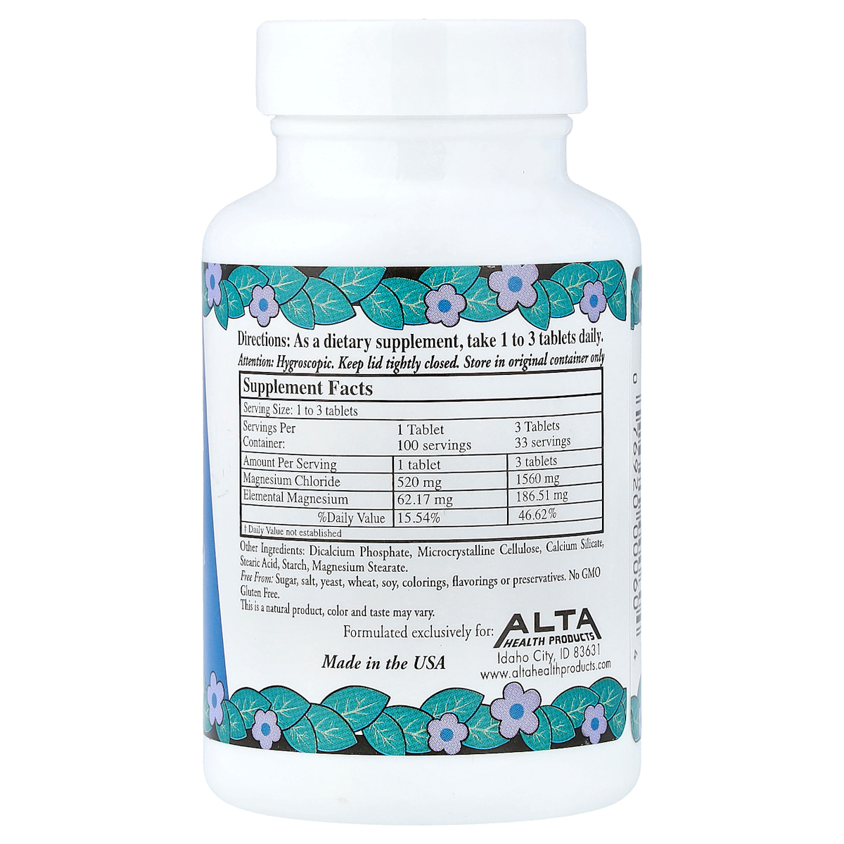 Supplement facts panel