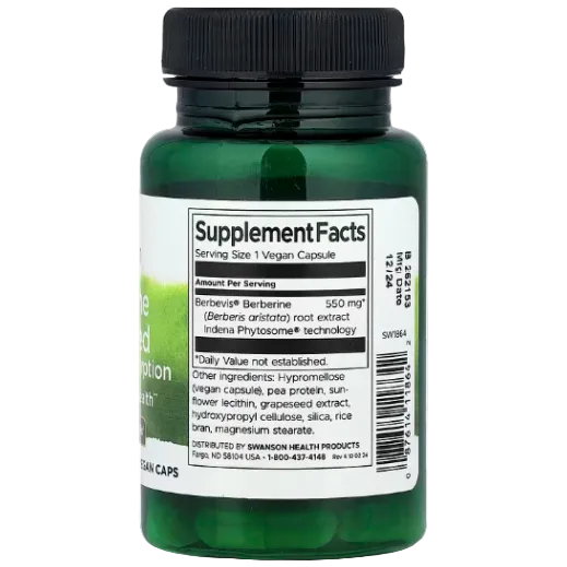Swanson Vitamins Berbevis Berberine 550mg (30 Vegan Capsules)
