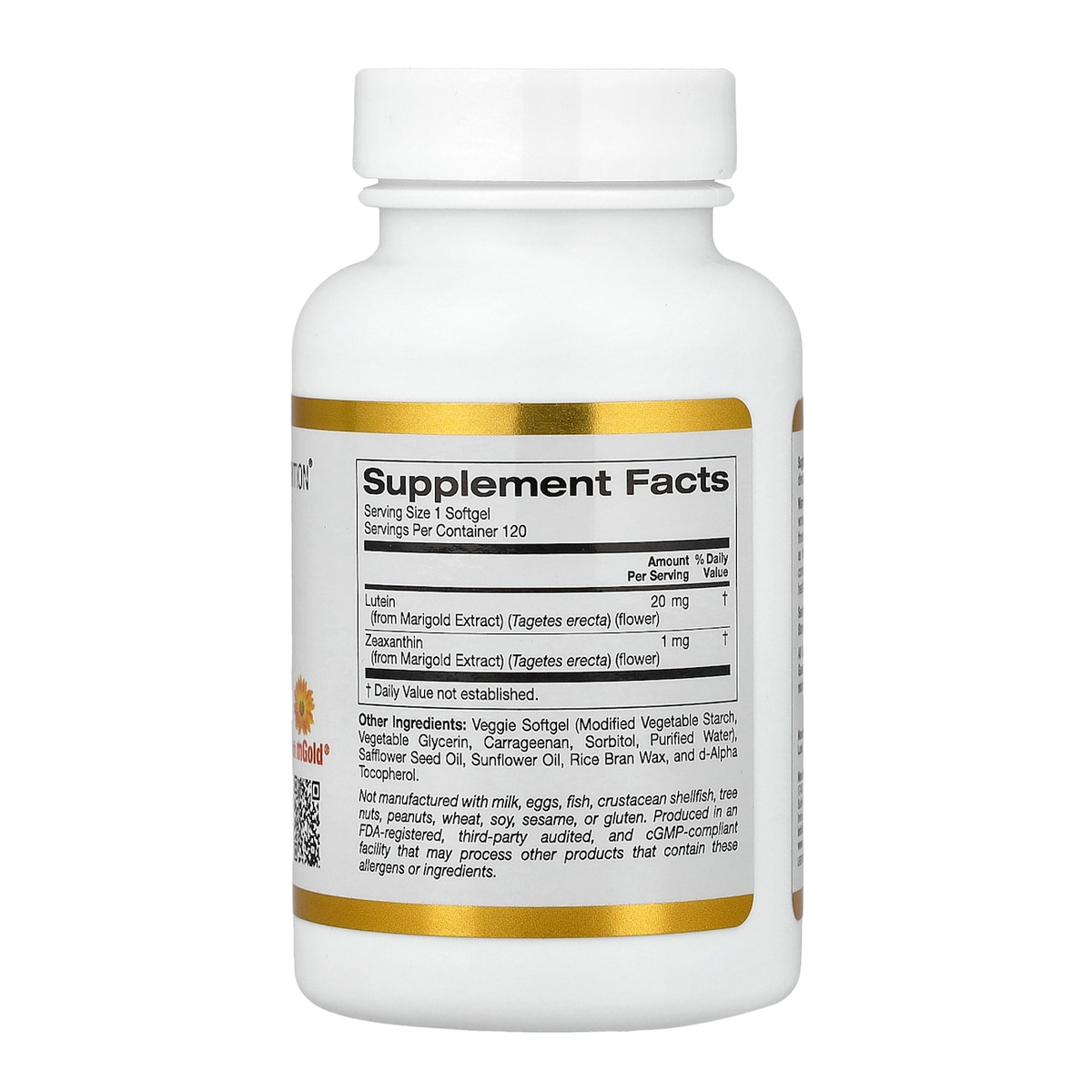 lutein 20mg 120 california gold nutrition supplement facts