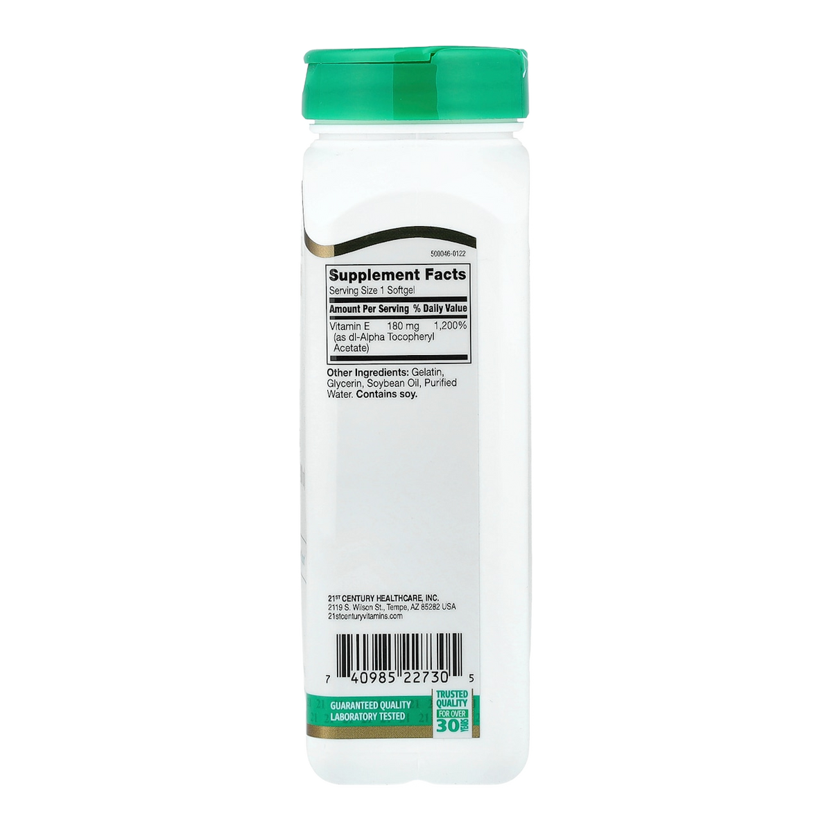 vitamin e 400iu 250 21st century supplement facts