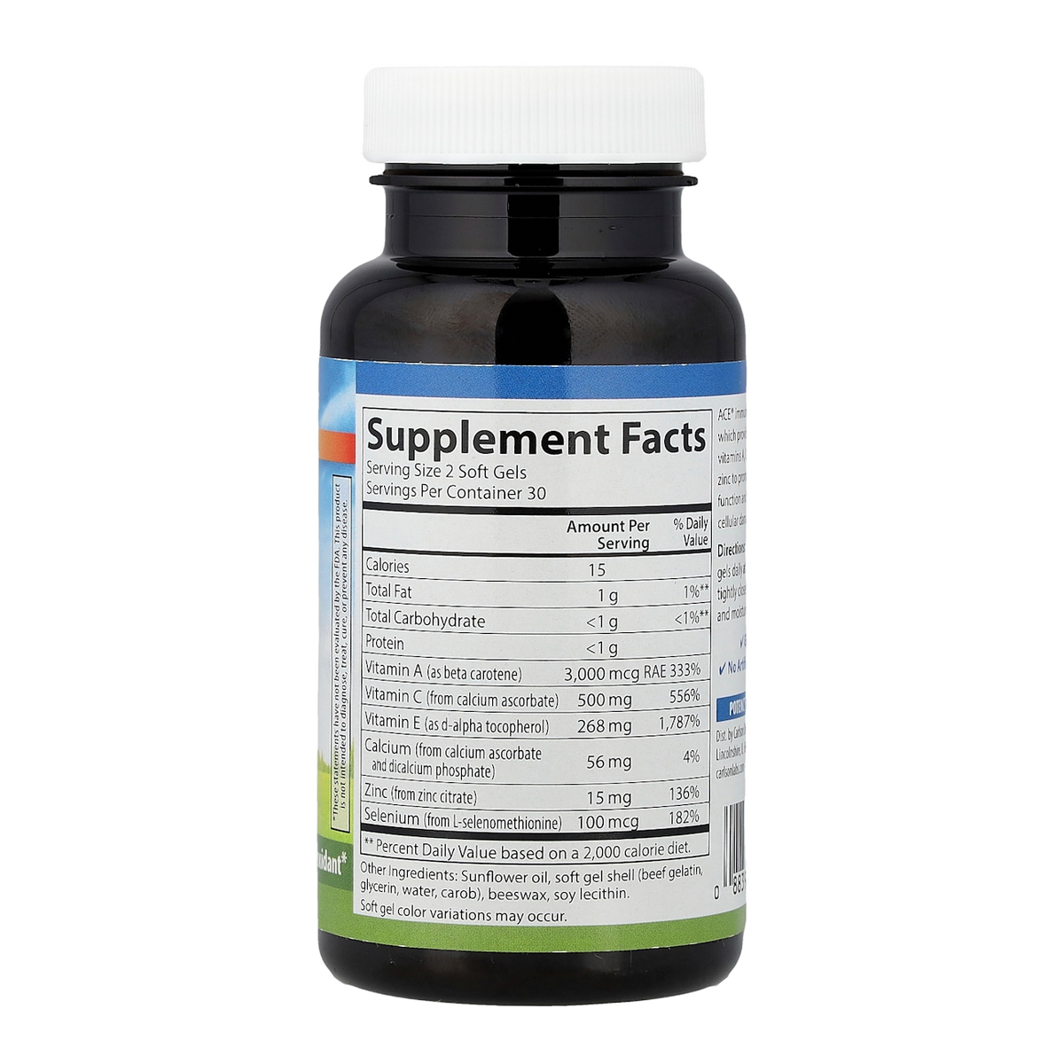 selenium ace zinc 60 carlson supplement facts