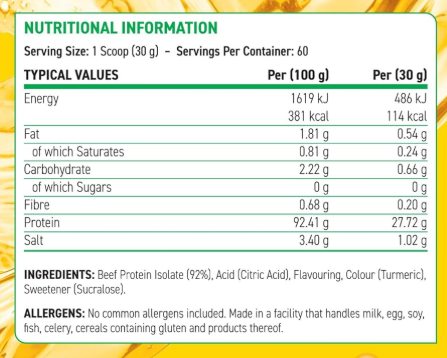 Applied Nutrition Beef XP Protein – 60 Servings (28g Protein, Halal Certified)