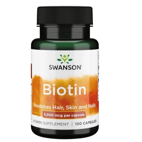 Swanson Biotin (Vitamin B7) – 5000 mcg | 30 Capsules