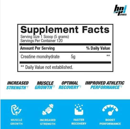 BPI Sports Creatine, Monohydrate Micronized, 120 Servings