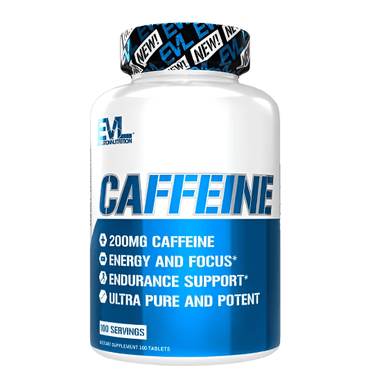 Evlution Nutrition Caffeine Tablets - Boost Energy, Focus & Alertness - 100 Servings Caffeine Supplement for Men & Women