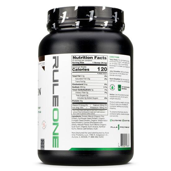 Rule 1 R1 Plant Protein, 1.28 lbs Powder - 20g Vegan Protein