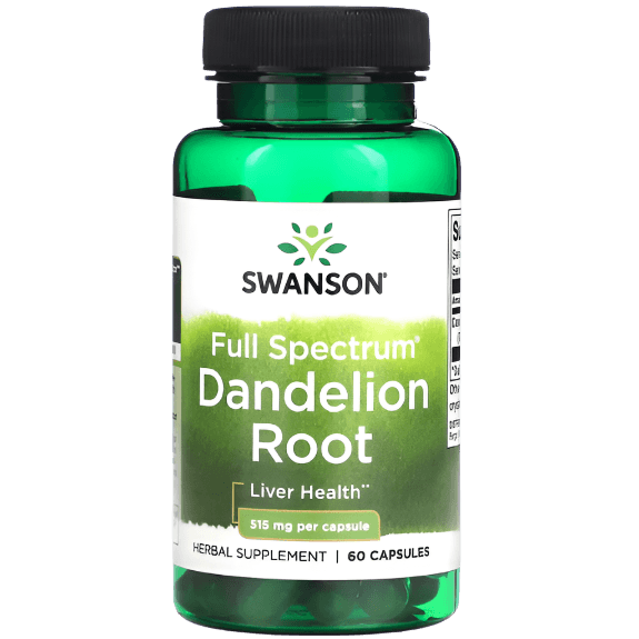 Swanson Dandelion Root 515mg 60 Capsules, 60 Servings