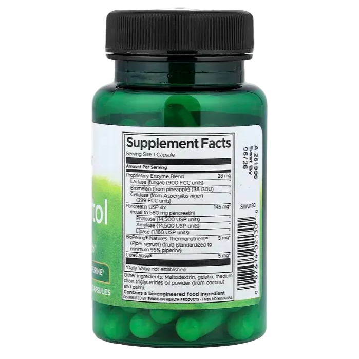 Swanson Digestitol® – 60 Capsules | Digestive Enzyme Support, Nutrient Absorption & Gut Health