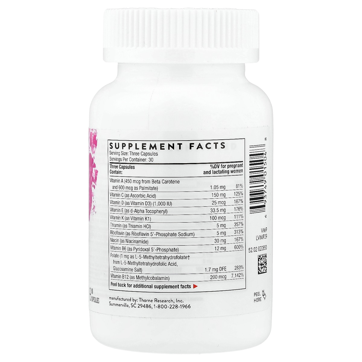 Supplement facts panel