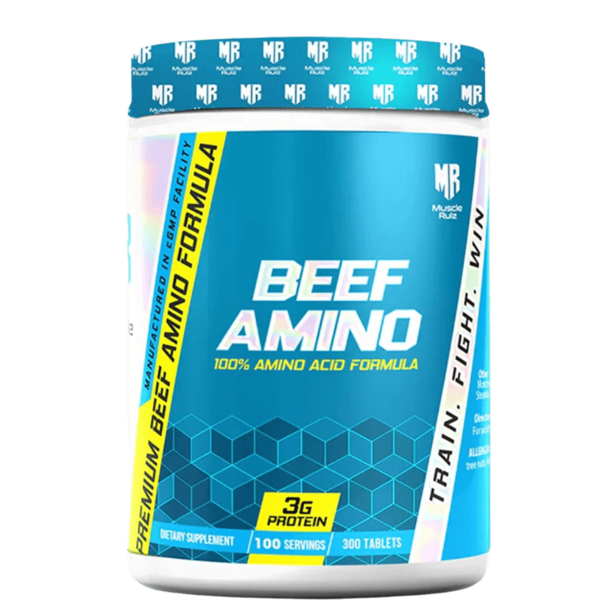 Muscle Rulz 100% Beef Amino, 300 Tablets, Enhance Recovery, Increase Muscle Endurance, 100 Servings
