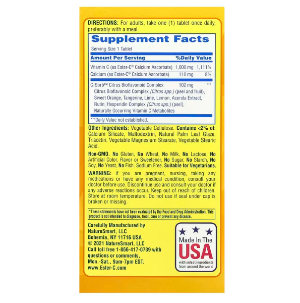 Nature's Bounty, Ester-C®, Maximum Strength, 1,000 mg, 120 Vegetarian Coated Tablets