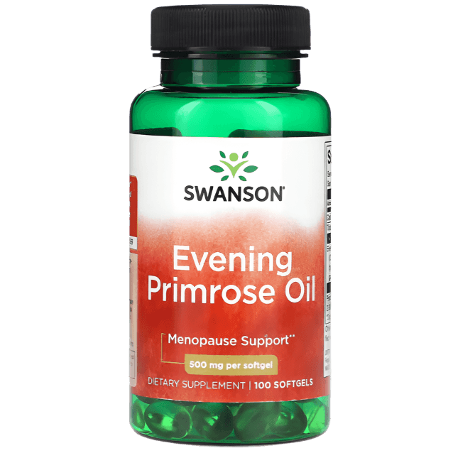 Swanson Evening Primrose Oil – 500mg | 100 Softgels | Hormonal Balance & Skin Health Support