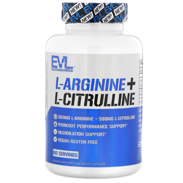 Buy EVLution Nutrition, L-Arginine + L-Citrulline, 120 Veggie Capsules in Lebanon | The Supplement Lab Buy EVLution Nutrition, L-Arginine + L-Citrulline, 120 Veggie Capsules in Lebanon | The Supplement Lab