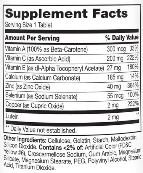21st Century Healthy Eyes with Lutein Tablets, 60 Servings