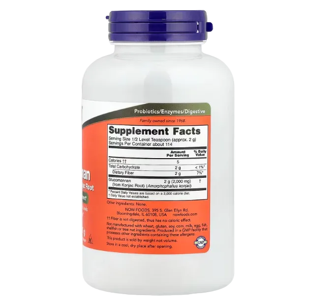 NOW Foods Glucomannan Pure Powder 8 oz (227 g)