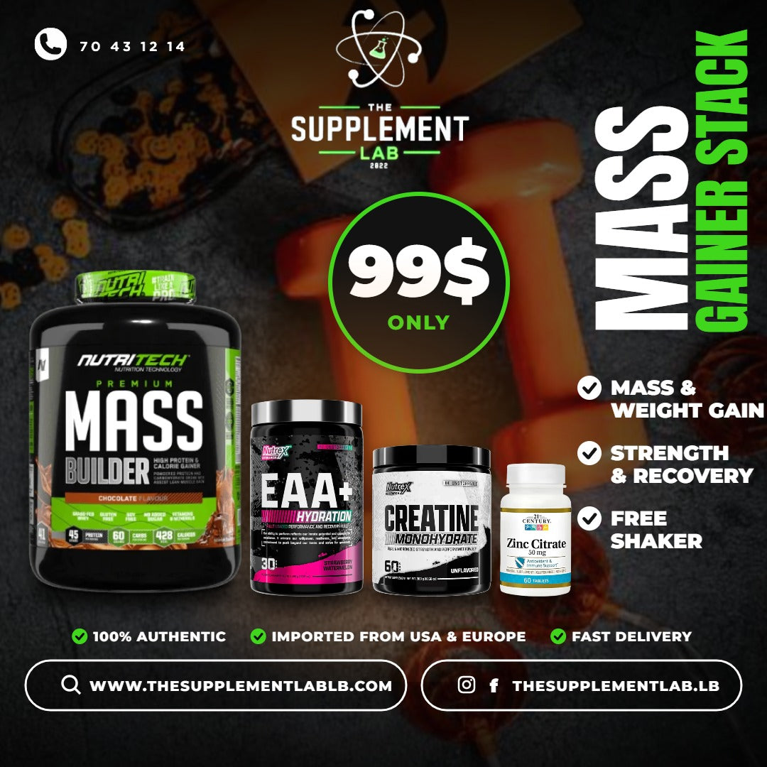 Halloween Deal: Nutritech Mass Builder + EAA+ + Creatine + Zinc $99 | The Supplement Lab Lebanon