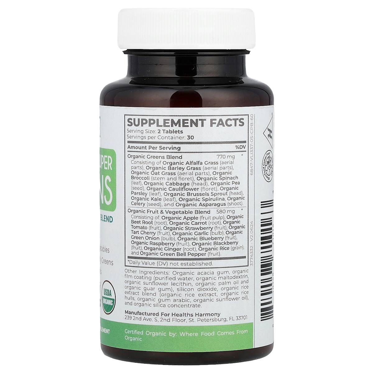 Supplement facts panel
