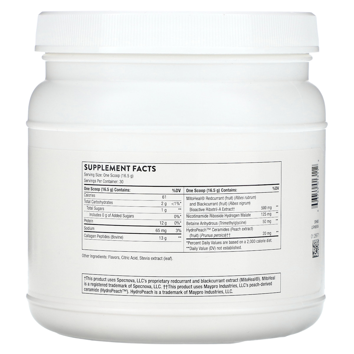 Supplement facts panel