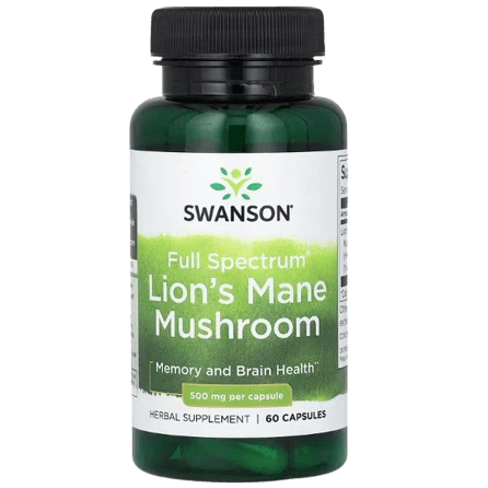 Swanson, Full Spectrum Lion's Mane Mushroom, 500 mg, 60 Capsules