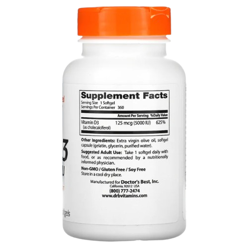 Doctor's Best Vitamin D3 5000 IU (360 Softgels)
