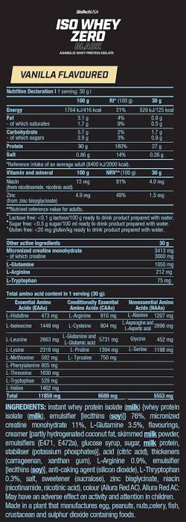 BioTechUSA Iso Whey Zero Black (1816g / 60 Servings)