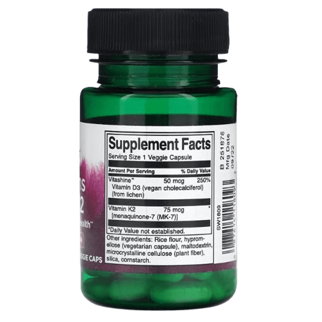 Swanson Vitamins D3 & K2 – 60 Veggie Caps