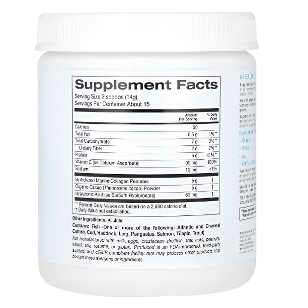 Solumeve, Hydrolyzed Marine Collagen Peptides with Cocoa, 7.3 oz (206 g)