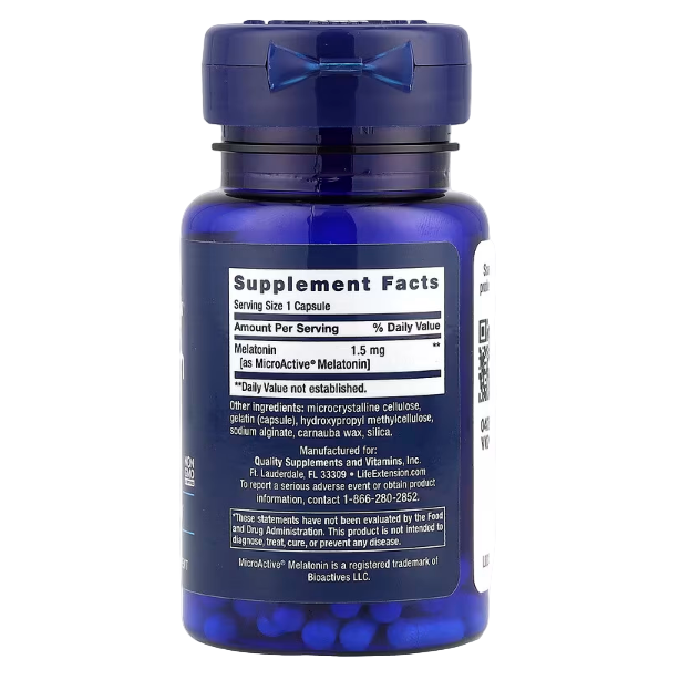 Life Extension, Melatonin IR/XR, 60 Capsules (1.5 mg per Capsule)