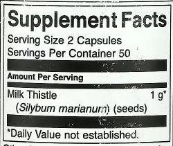 Swanson Milk Thistle – 500 mg | 100 Capsules