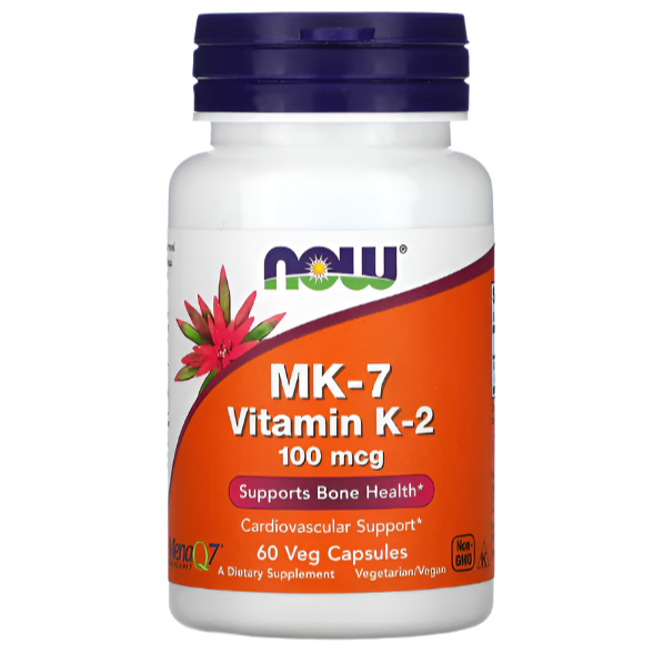NOW Foods, MK-7 Vitamin K-2, 100 mcg, 60 Veg Capsules
