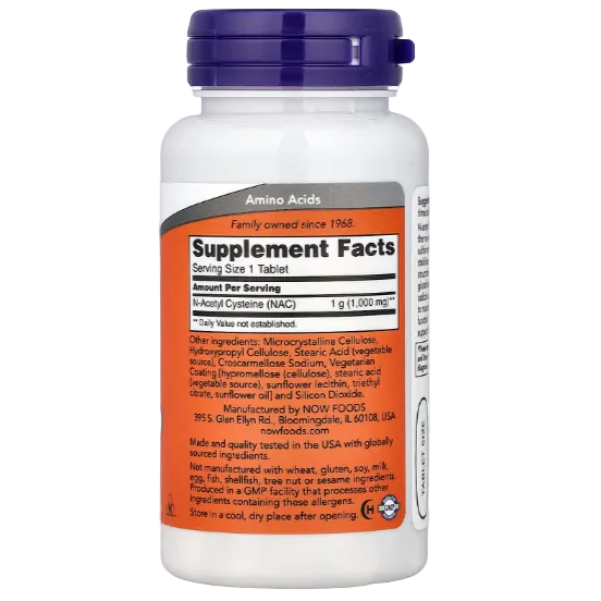 NOW Foods NAC 1000mg (60 Tablets)