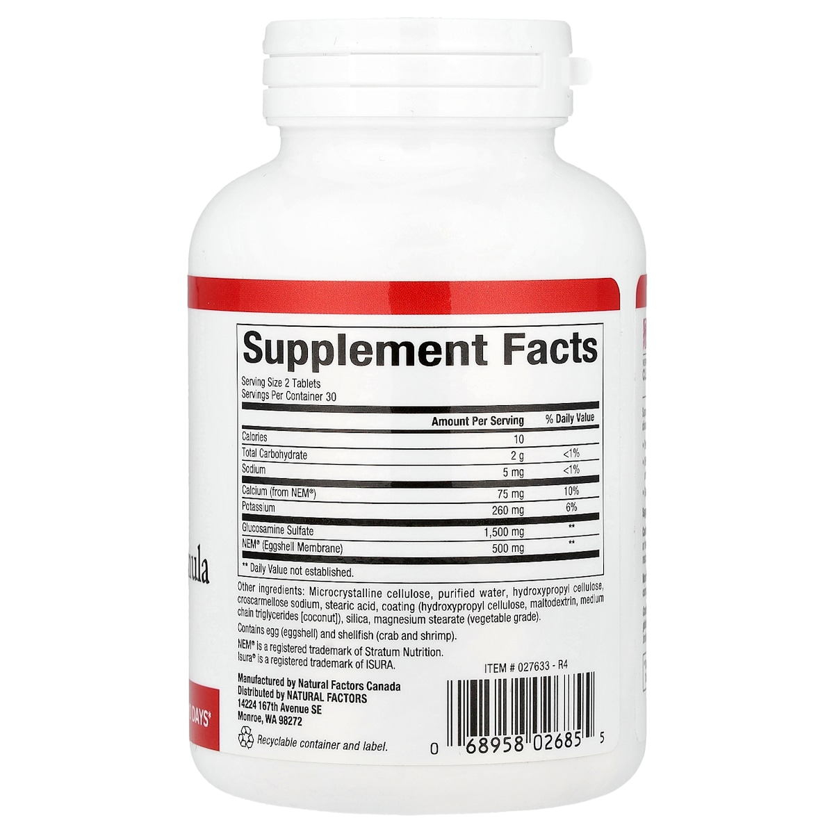 Supplement facts panel
