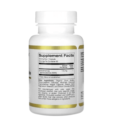 California Gold Nutrition NMN 175 mg - 60 Veggie Capsules, 60 Servings