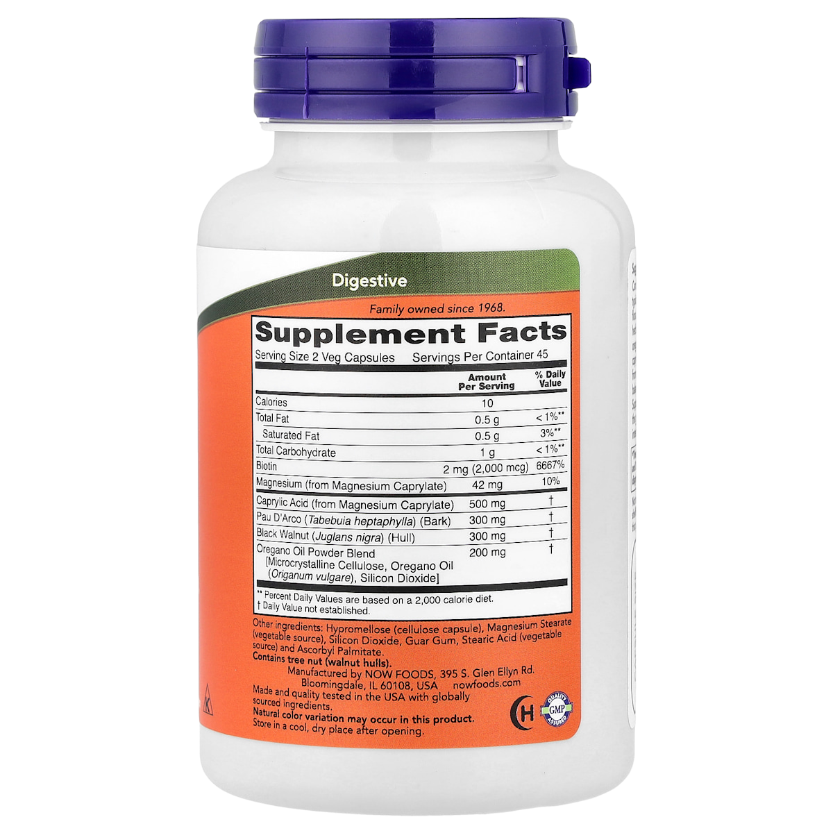 Supplement facts panel