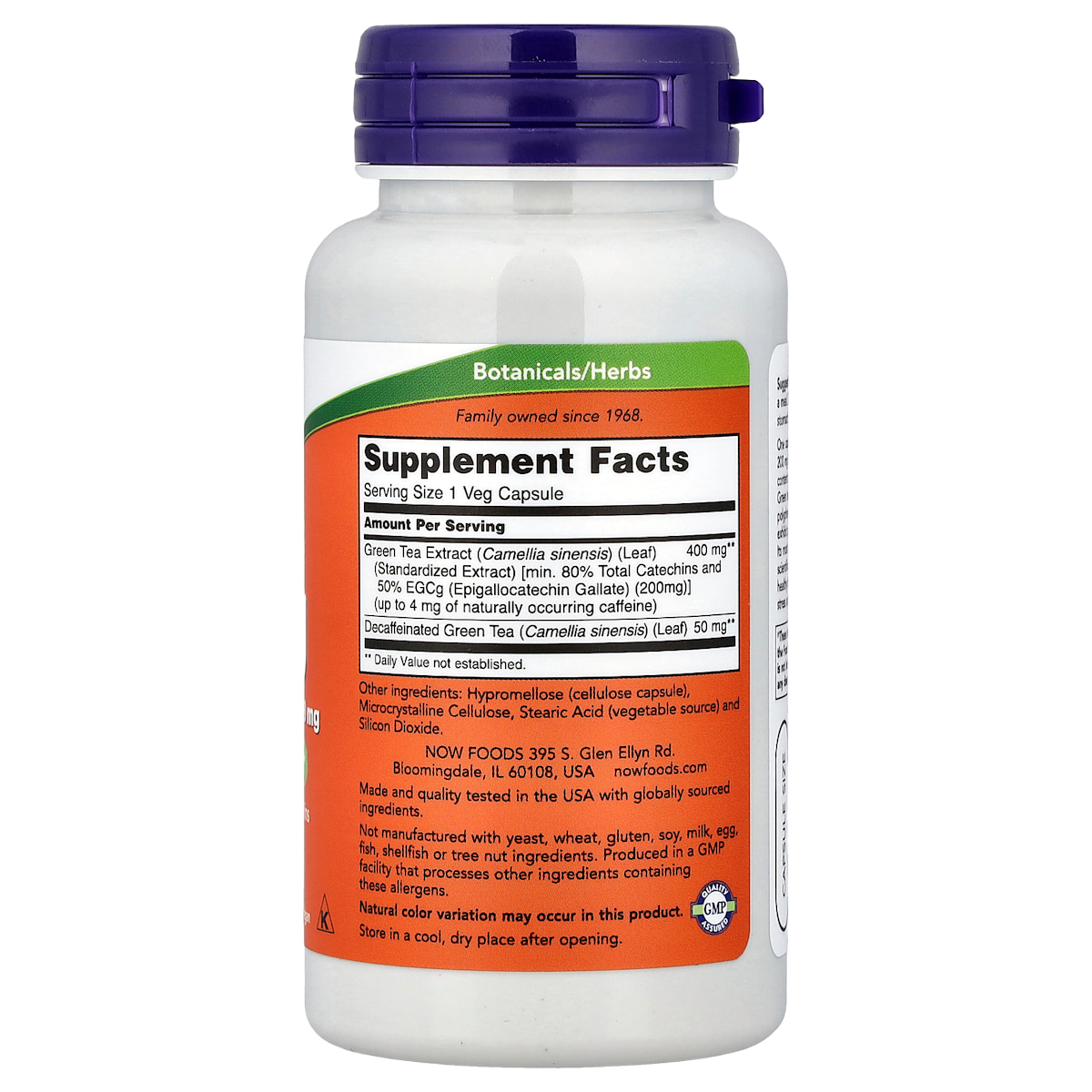 Supplement facts panel